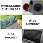 Bolosy Oversized Camping Chairs for Adults Heavy Duty Padded Portable Lawn Chairs Outdoor Folding Chairs XL Camp Chairs with Cup Holder Suproot 500 lbs, Gray Plaid