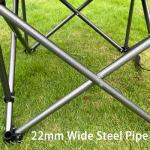 Bolosy Oversized Camping Chairs for Adults Heavy Duty Padded Portable Lawn Chairs Outdoor Folding Chairs XL Camp Chairs with Cup Holder Suproot 500 lbs, Gray Plaid