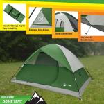 4 Person Camping Tent with Rainfly and Carrying Bag - Easy Pop Up Family Tents for Camping Essentials, Beach, Hiking, Backpacking, Mountaineering and Camp Travel by Wakeman Outdoors (Green)