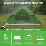 4 Person Camping Tent with Rainfly and Carrying Bag - Easy Pop Up Family Tents for Camping Essentials, Beach, Hiking, Backpacking, Mountaineering and Camp Travel by Wakeman Outdoors (Green)
