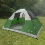 4 Person Camping Tent with Rainfly and Carrying Bag - Easy Pop Up Family Tents for Camping Essentials, Beach, Hiking, Backpacking, Mountaineering and Camp Travel by Wakeman Outdoors (Green)