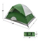 4 Person Camping Tent with Rainfly and Carrying Bag - Easy Pop Up Family Tents for Camping Essentials, Beach, Hiking, Backpacking, Mountaineering and Camp Travel by Wakeman Outdoors (Green)