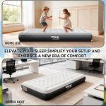 HiiPeak Air Mattress Twin Bed w Removable Multi-Function Air Pump, Self Inflatable TPU ECO Blow Up Bed, All Night Stability No Lost Air, No Peculiar Smell for Camping, Home, Guests & Portable Travel