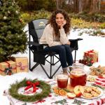 Oversized Camping Chairs 2 Pack - 450lbs Support Heavy Duty Folding Camp Chair Wide Portable Outside Collapsible Chairs with Carry Bag,Cooler,Cup Holder for Outdoor,Lawn,Sports,Baseball,Soccer-Black