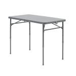 40" Plastic Adjustable Height Folding Table - Fold-in-Half Portable Table for Camping, Backyard & Home Use (Gray)