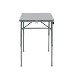 40" Plastic Adjustable Height Folding Table - Fold-in-Half Portable Table for Camping, Backyard & Home Use (Gray)
