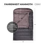Teton Fahrenheit Mammoth, 0 Degree Double Sleeping Bag, A Warm Bag The Whole Family can Enjoy. Great for Camping, Hunting and Base Camp. Compression Sack Included