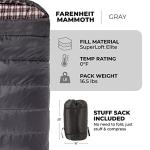 Teton Fahrenheit Mammoth, 0 Degree Double Sleeping Bag, A Warm Bag The Whole Family can Enjoy. Great for Camping, Hunting and Base Camp. Compression Sack Included