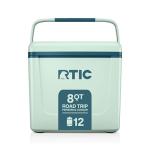 RTIC 8 QT Road Trip Personal Cooler, Small, Compact, Insulated, Portable Ice Chest Box for Food, Drink, Beverage, Beach, Camping, Picnic, Fishing, Boat, 12-Can Capacity, Fresh Mint/Marine