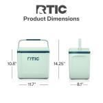 RTIC 8 QT Road Trip Personal Cooler, Small, Compact, Insulated, Portable Ice Chest Box for Food, Drink, Beverage, Beach, Camping, Picnic, Fishing, Boat, 12-Can Capacity, Fresh Mint/Marine