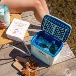 RTIC 8 QT Road Trip Personal Cooler, Small, Compact, Insulated, Portable Ice Chest Box for Food, Drink, Beverage, Beach, Camping, Picnic, Fishing, Boat, 12-Can Capacity, Fresh Mint/Marine