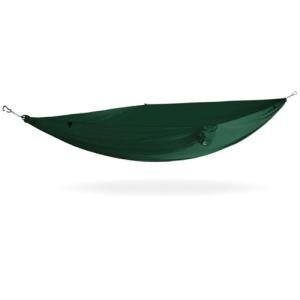 KAMMOK: Roo Single Hammock | Made from Strong & 100% Recycled Water Resistant Ripstop Fabric | Comfortable, Packable, Lightweight (Lifetime Adventure Grade Warranty), Pine Green