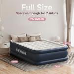 CHERIMOR Air Mattress, 18" Raised Full Size Self Inflatable Blow Up Mattress with Built in Pump, Thick Comfort Air Bed with Carry Bag for Camping, Guests & Home, 600lb Capacity Colchon Inflable