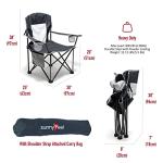 SUNNYFEEL UNNYFEEL Oversized Folding Camping Chair 500 LBS Heavy Duty Lawn Chairs with Portable Folding with Armrest, Cup Holder, Pocket ＆Bag for Outdoor Camping/Beach/Travel/Picnic/Fishing