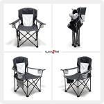 SUNNYFEEL UNNYFEEL Oversized Folding Camping Chair 500 LBS Heavy Duty Lawn Chairs with Portable Folding with Armrest, Cup Holder, Pocket ＆Bag for Outdoor Camping/Beach/Travel/Picnic/Fishing