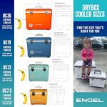 Engel UC7 7.5qt Leak-Proof, Air Tight, Drybox Cooler and Small Hard Shell Lunchbox for Men and Women in Red