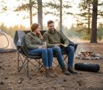 EMERIT Oversized Camping Chair with 650LB Capacity - Heavy Duty Folding Loveseat Camping Couch with Deep Seat & Rip-Resistant Fabric, Padded Comfort, Cup Holders for Outdoor, Lawn & Sports.