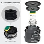 Alocs 17pcs Camping Cookware Set - Lightweight Camping Cookware Mess Kit for 2 - Portable Outdoor Cookware with Kettle - Camping Pots and Pans Set with Stainless Steel Cups Plates Forks Knives Spoons