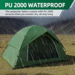 Vela Camping Tent for 2 Person, 4 Person, 6 Person - Waterproof Two Person Tents for Camping, Small Easy Up Tent for Family, Outdoor, Kids, Scouts in All Weather and All Season by Clostnature