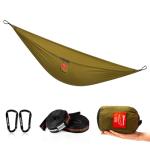 HIKEMAN Hammock for Camping Ultralight Hammocks Gear for Outdoors Backpacking Survival or Travel - Portable Lightweight Nylon - Up to 440lbs(Khaki)