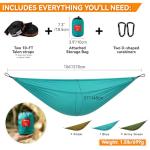 HIKEMAN Hammock for Camping Ultralight Hammocks Gear for Outdoors Backpacking Survival or Travel - Portable Lightweight Nylon - Up to 440lbs(Khaki)