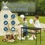 LOFTEY Folding Camping Table with 3 Adjustable Height, 3ft Foldable Aluminum Camp Table, Lightweight with Storage Bag, Portable for Outdoor, BBQ, Hiking, 34.2" x 15.7" x 27.5", Black