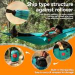 HIKEMAN Hammock for Camping Ultralight Hammocks Gear for Outdoors Backpacking Survival or Travel - Portable Lightweight Nylon - Up to 440lbs(Khaki)