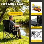 FAIR WIND 2 Pack Oversized Fully Padded Camping Chair with Lumbar Support, Heavy Duty Cooler Bag Fold Chair Support 450 LBS