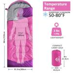 oaskys Camping Sleeping Bag - 3 Season Warm & Cool Weather - Summer Spring Fall Lightweight Waterproof for Adults Kids - Camping Gear Equipment, Traveling, and Outdoors