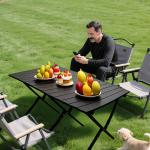 Evolve Heritage Collection Portable Low Alluminum Roll Up Travel Folding Table for Beach, Camping, & Picnic – Compact, Lightweight, Multi-Purpose for Indoor & Outdoor Use (Black)