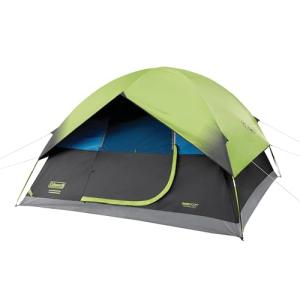 Coleman Sundome Dark Room 4/6 Person Tent, Blocks 90% of Sunlight to Keep Inside Cool, Weatherproof Tent with Rainfly Sets Up in Minutes