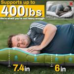 Camping Sleeping Pad, Extra Thick 6 Inch Inflatable Camping Mat with Pillow, Built-in Foot Pump Sleeping Pad for Camping Ultralight Self Inflating Campings Pad for Tent Backpacking Hiking Camp Gear