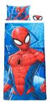 Marvel Spiderman 3 Piece Sleepover Set - Cozy & Warm Kids Slumber Bag with Pillow & Eye Mask (Official Marvel Product)