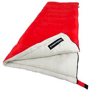 Sleeping Bag ? 2-Season with Carrying Bag for Adults and Kids ? Spirit Lake Sleeping Bag for Camping and Festivals by Wakeman Outdoors (Red)