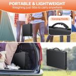 FUNYKICH 2ft Small Folding Camping Table(22.8'' Lx15.7'' W), 3 Height Adjustable Portable Picnic Table, Lightweight Aluminum Outdoor Table with Carry Handle for Camping, BBQ, Beach, Picnic, Black