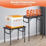 FUNYKICH 2ft Small Folding Camping Table(22.8'' Lx15.7'' W), 3 Height Adjustable Portable Picnic Table, Lightweight Aluminum Outdoor Table with Carry Handle for Camping, BBQ, Beach, Picnic, Black