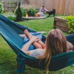 GRAND TRUNK TrunkTech Double Hammock | Strong, Lightweight & Compact 11' Hammock for Outdoor, Hiking, Backpacking & Travel - Weather-Proof, Ultra-Soft, Reflective Loops, 500lb Capacity (Navy/Green)