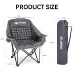 Huskfirm 2 Pack Camping Chairs Oversized Padded Camping Chair Heavy-Duty Foldable Camping Chairs with Cup Holder and Cooler Bag Portable Lawn Chair for Sports Outdoors-Support 450LBS, Grey