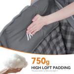 Huskfirm 2 Pack Camping Chairs Oversized Padded Camping Chair Heavy-Duty Foldable Camping Chairs with Cup Holder and Cooler Bag Portable Lawn Chair for Sports Outdoors-Support 450LBS, Grey