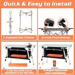 THESEATOP Folding Camping Table, Adjustable Height Aluminum Camp Table, Portable Lightweight Outdoor Table with Storage & Carry Bag, Grey