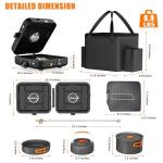 Hisencn Camping Stove,2 Burner Propane Stove,20000 BTU/h Camping Cooking set Includes Frying Pan,Kettle and Pot,Adjustable Burners & Piezo Ignition,Portable stove for camping Outdoor,Black