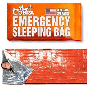 Emergency Sleeping Bag 1 Pack | for Survival Gear and Supplies Life Bivy Sack Waterproof Mylar Emergency Blankets for Survival Kit Car Camping Gear Hiking Tac Bivvy Go Bag Supplies Sleep Sacks Shelter