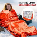 Emergency Sleeping Bag 1 Pack | for Survival Gear and Supplies Life Bivy Sack Waterproof Mylar Emergency Blankets for Survival Kit Car Camping Gear Hiking Tac Bivvy Go Bag Supplies Sleep Sacks Shelter