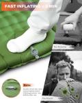 A2C 2025 Stocking Stuffers Foot Pump Thick Camping Sleeping Pad Will Built-in Pillow, Extra Support Air Columns, Ideas, Camping Essentials, Green