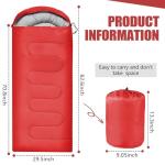 Camping Sleeping Bags for Adults Kids Waterproof Lightweight Sleeping Bag for Cold Weather or Warm Backpacking Hiking Mountaineering Indoor Outdoor Use (Red)