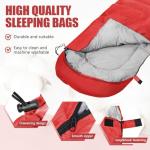 Camping Sleeping Bags for Adults Kids Waterproof Lightweight Sleeping Bag for Cold Weather or Warm Backpacking Hiking Mountaineering Indoor Outdoor Use (Red)