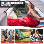Camping Sleeping Bags for Adults Kids Waterproof Lightweight Sleeping Bag for Cold Weather or Warm Backpacking Hiking Mountaineering Indoor Outdoor Use (Red)