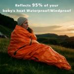 Zmoon Emergency Sleeping Bag Survival Bag, Portable Waterproof Thermal Bivy Sacks,Bivvy Bags,Camping Mylar Sleeping Bag Survival Gear Emergency Blankets Survival Shelter 2 Pack(Orange)