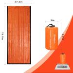 Zmoon Emergency Sleeping Bag Survival Bag, Portable Waterproof Thermal Bivy Sacks,Bivvy Bags,Camping Mylar Sleeping Bag Survival Gear Emergency Blankets Survival Shelter 2 Pack(Orange)