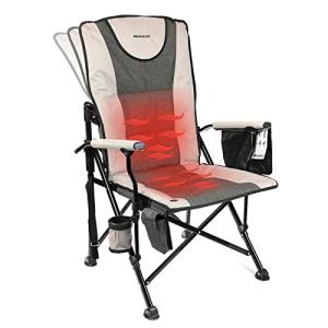 REALEAD Heated Camping Chair - Fully Padded Heated Chairs Outdoor Sports - Heavy Duty Heating Camp Chairs for Adults Supports 400 lbs - Perfect for Outside Sport Events, Concert, Battery NOT Included